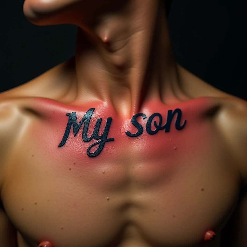 Cool New School Kids Name Tattoo on Collarbone - Ideas & Inspiration!