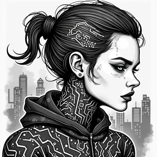 Decoding New School Black & White Tattoos: A Cyberpunk Guide