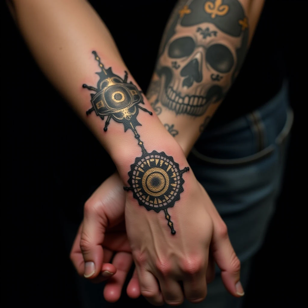 Small Couple Tattoos with Meaning: Old School Designs