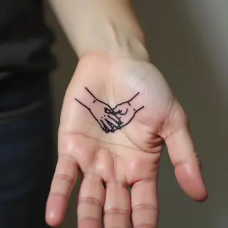 Delicate Heart Gesture Tattoo on Hand