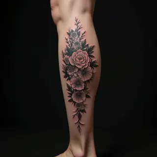 Elegant Name Tattoos: Oriental Style on Your Leg