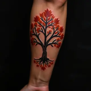 Powerful Family Tree Tattoo for Men - Forearm Design