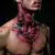 Pink Ornamental Neck Tattoo Cover-Up Ideas for Men