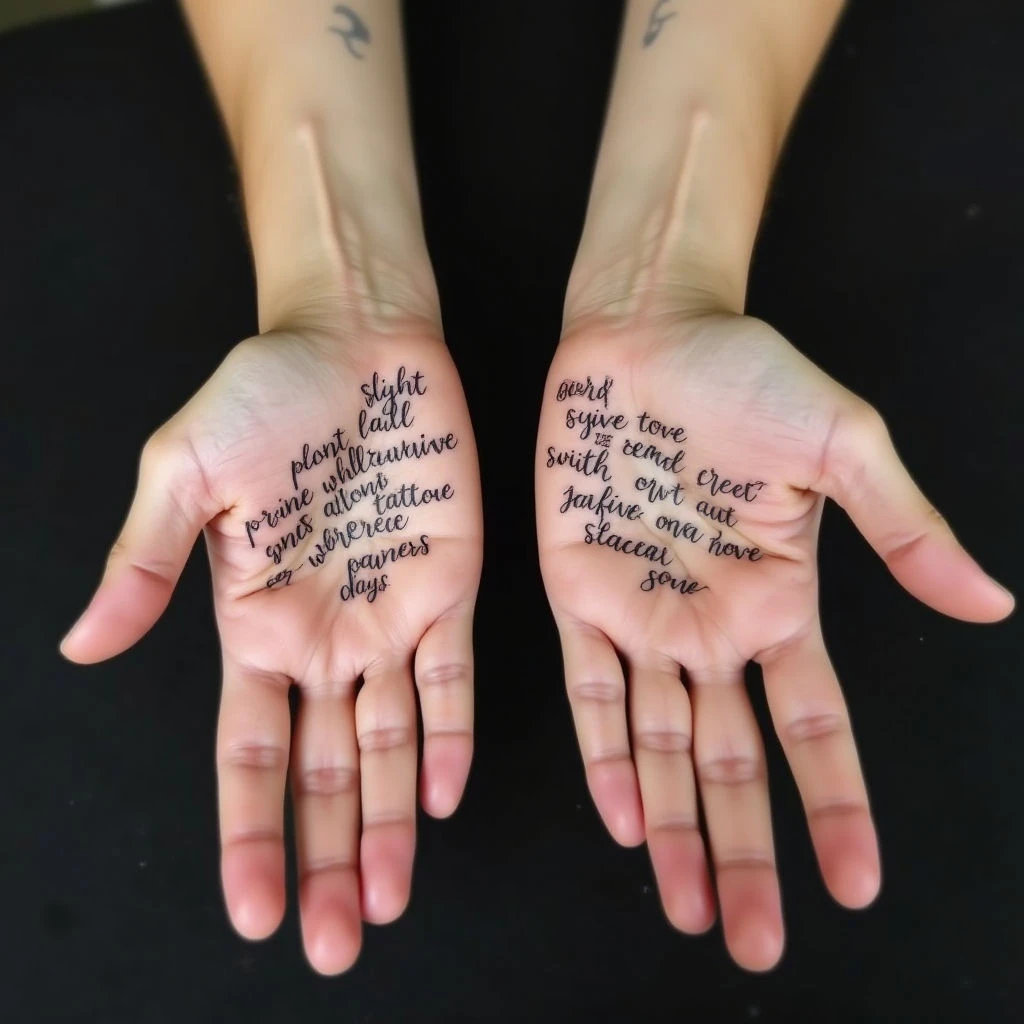 Intricate Polyglot Hand Lettering Tattoo Design