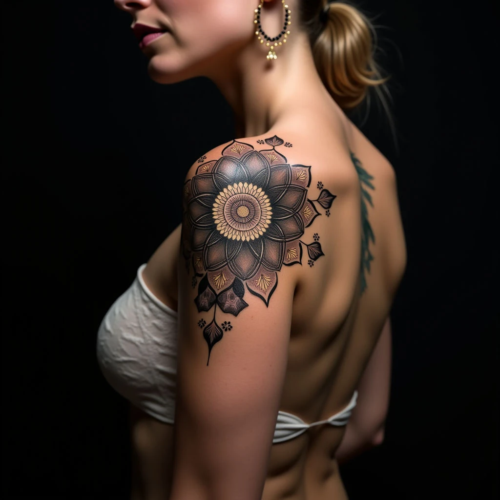 Luxurious Gold Mandala Tattoos for Women | XL Designs