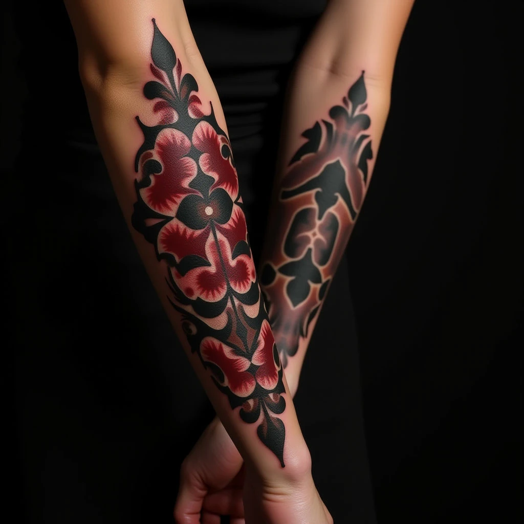 Unique Ornamental Arm Sleeve Tattoos for Women