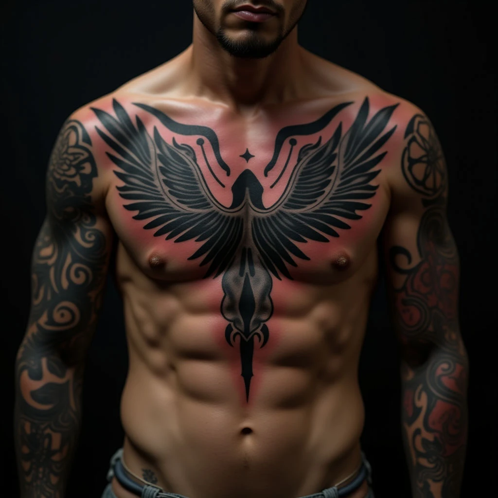 Small Ribcage Tattoos for Men: Blackwork Inspiration