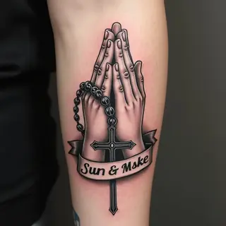 Praying Hands Rosary Tattoo: A Study in Faith and Art