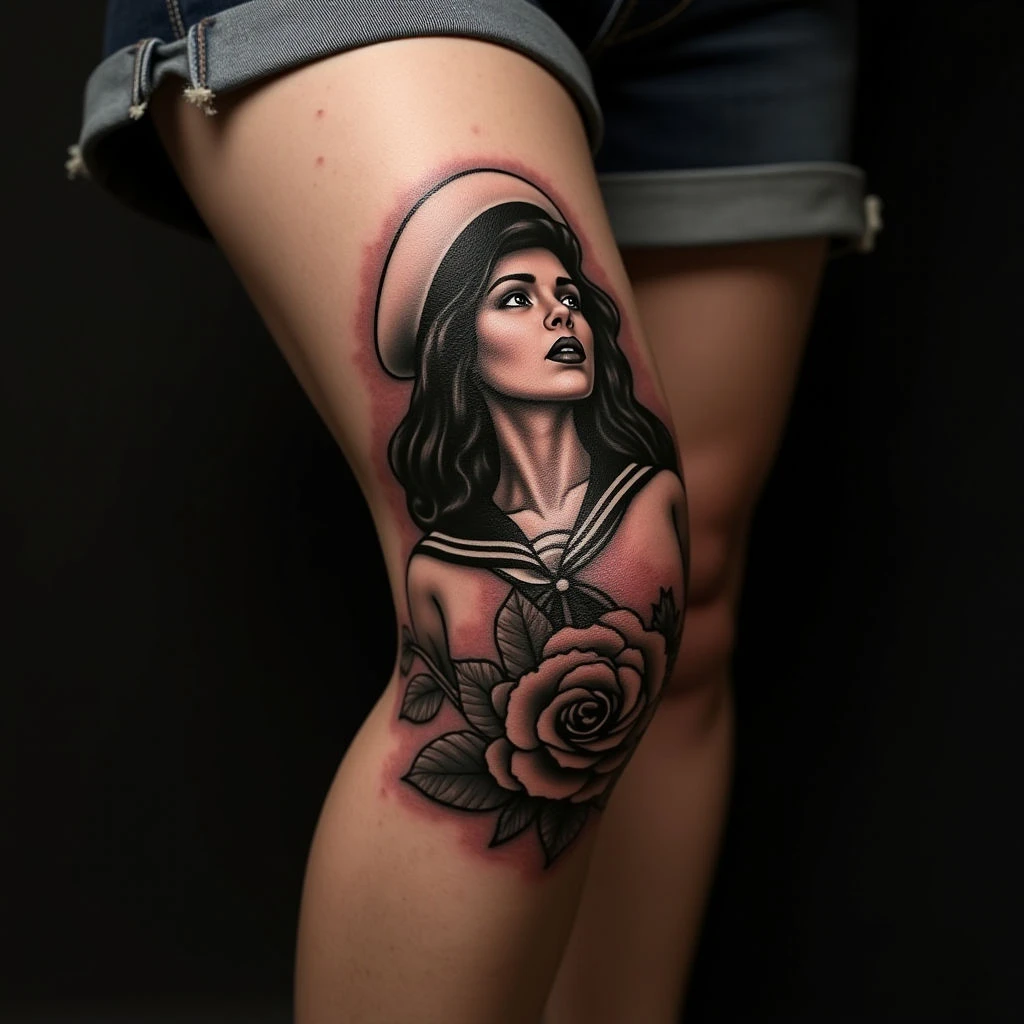 Sailor Jerry Knee Tattoos: Meanings & New School Style
