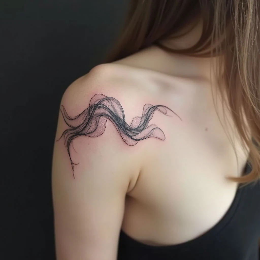 Abstract Shoulder Tattoo Design Inspiration