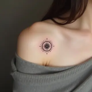 Simple Geometric Shoulder Tattoo Design