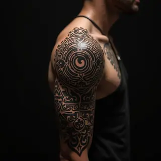 Unique Shoulder & Upper Arm Half Sleeve Tattoo Designs