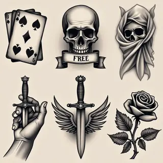 Flash Tattoo Collection: Symbolic Motifs for Expressive Ink