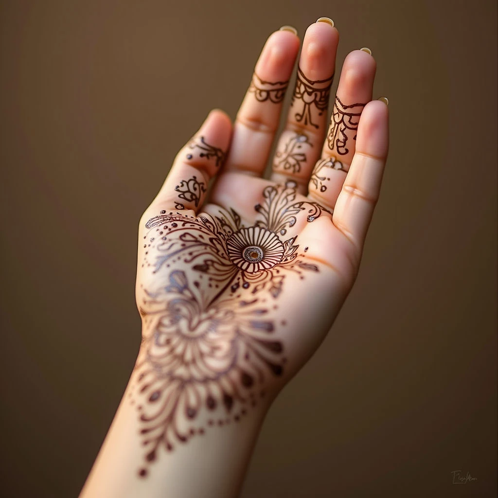 Delicate Mehndi: A Simple Front Hand Design