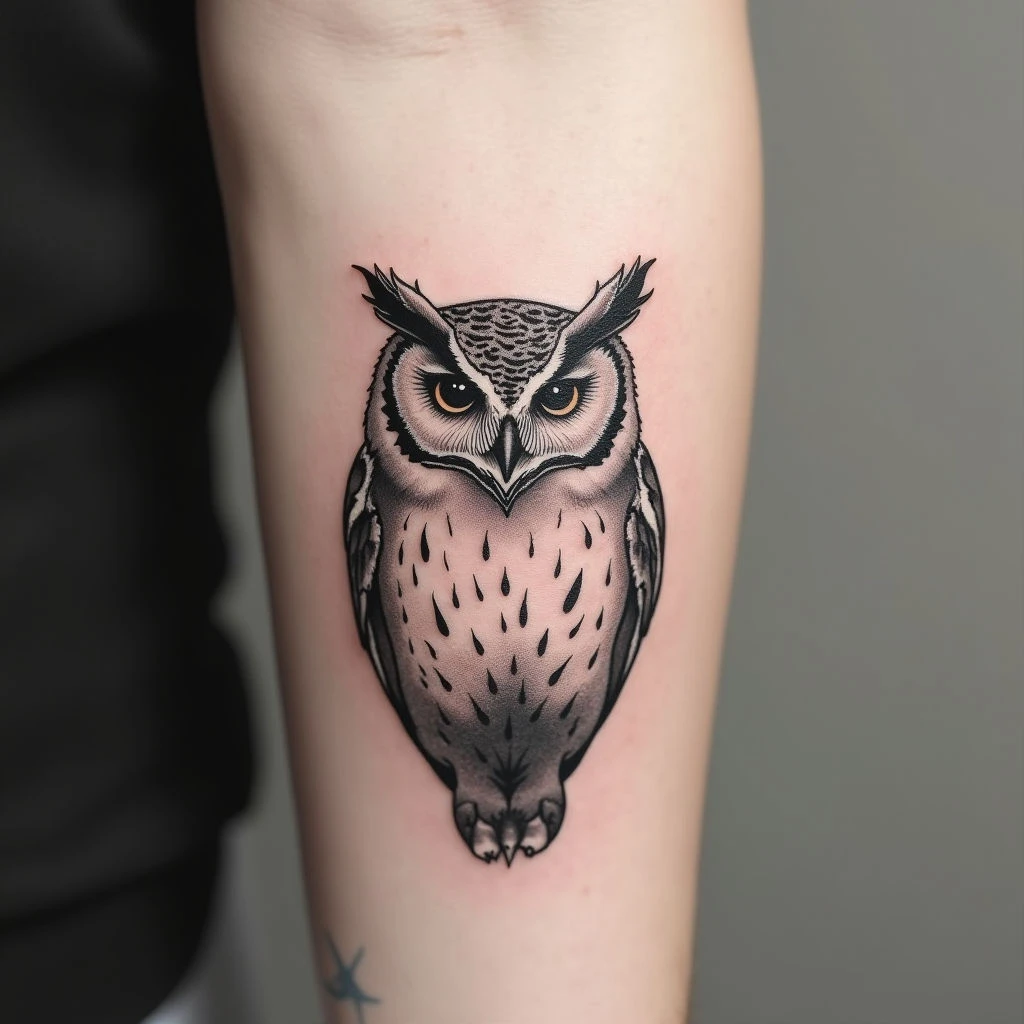 Simple Owl Tattoo Ideas: Minimalist Wisdom
