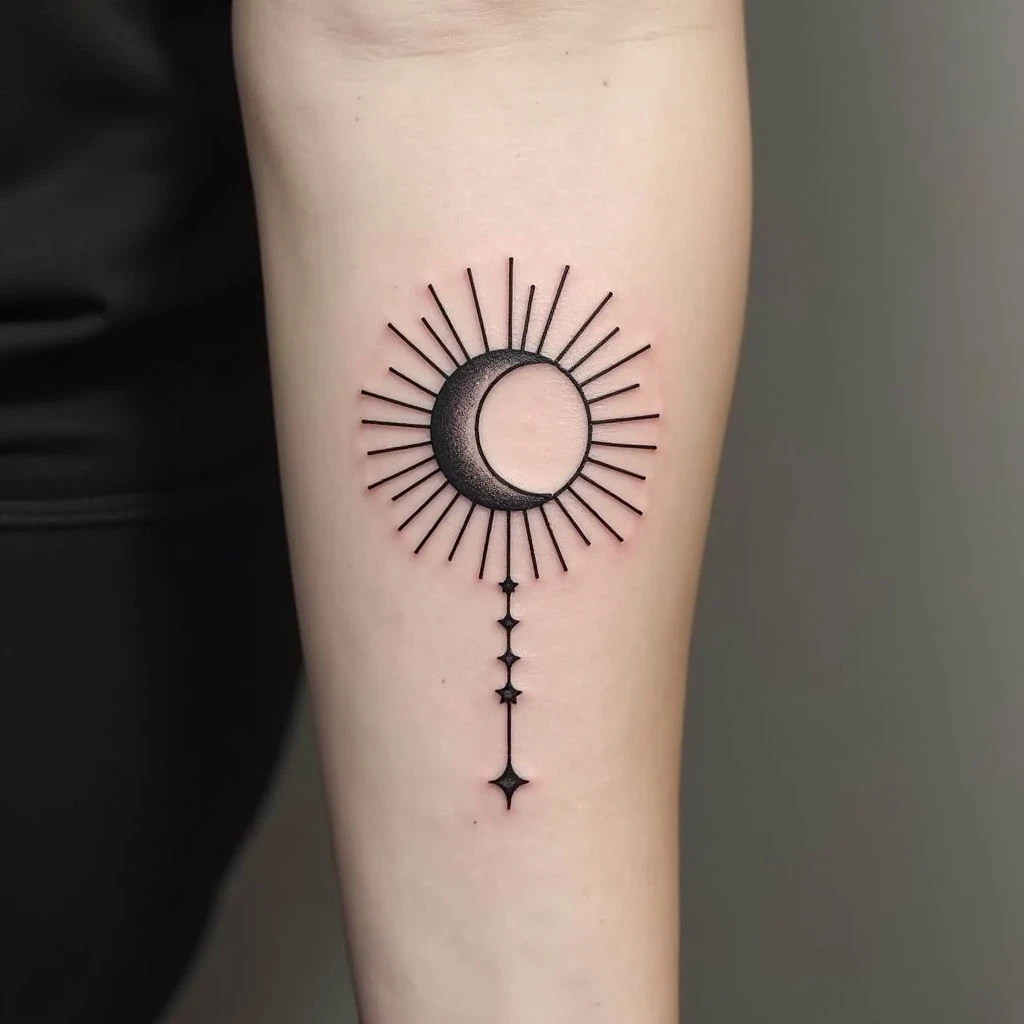 Celestial Alignment: A Minimalist Tattoo Design