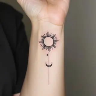 Celestial Alignment: A Minimalist Tattoo Design