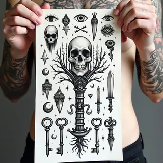 Occult Flash Sheet: A Collection of Trippy Tattoo Designs