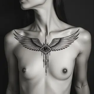 Geometric Wings Tattoo: A Symbol of Ascent and Protection