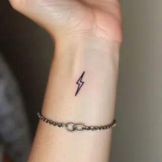 Minimalist Lightning Bolt Tattoos: A Delicate Spark
