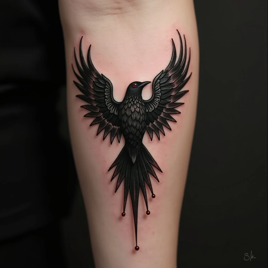 The Ominous Allure: Small Black Bird Tattoos & Their Meanings