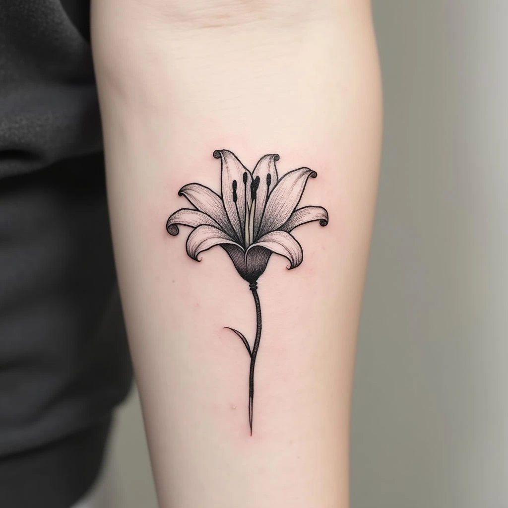 Delicate Bloom: Exploring Small Lily Tattoo Designs