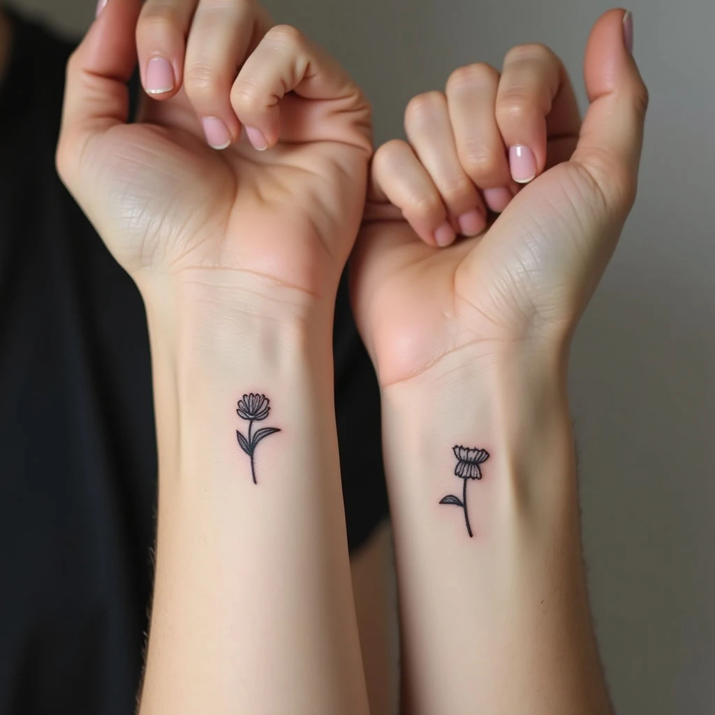 Small Matching Tattoos for Best Friends with Meaning