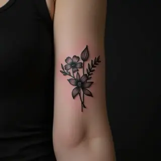 Delicate Pastel Black & Grey Arm Tattoos for Women
