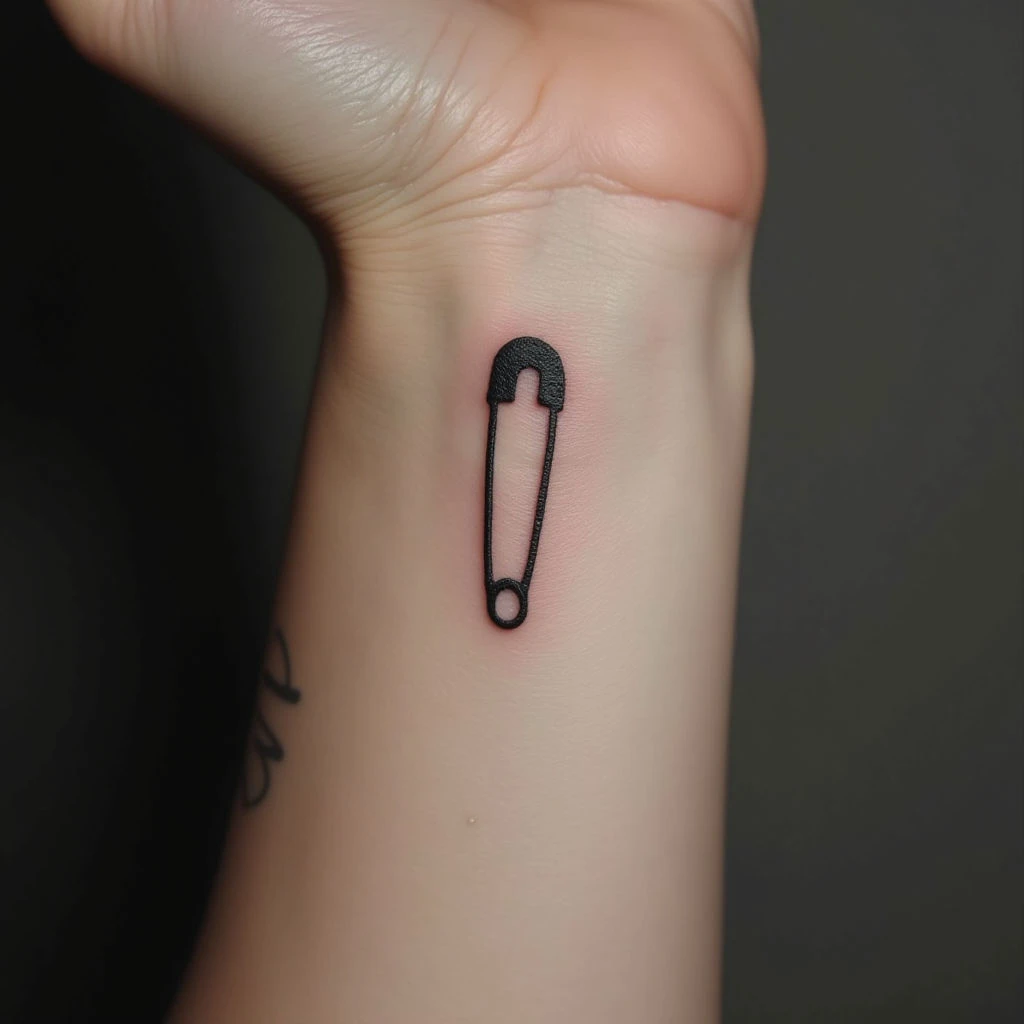 Small Safety Pin Tattoo: A Symbol of Mental Health Awareness