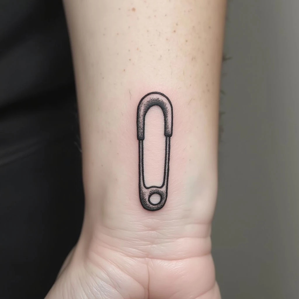 Small Safety Pin Tattoo: A Symbol of Mental Health Awareness