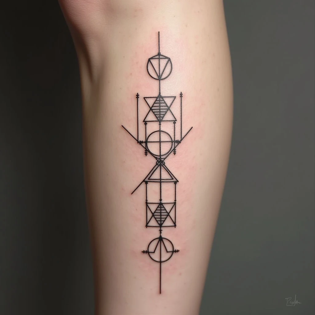 Geometric Harmony: Minimalist Tattoo Design