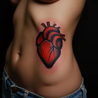 Small Heart Tattoo Cover-Ups for Ladies: Traditional Style