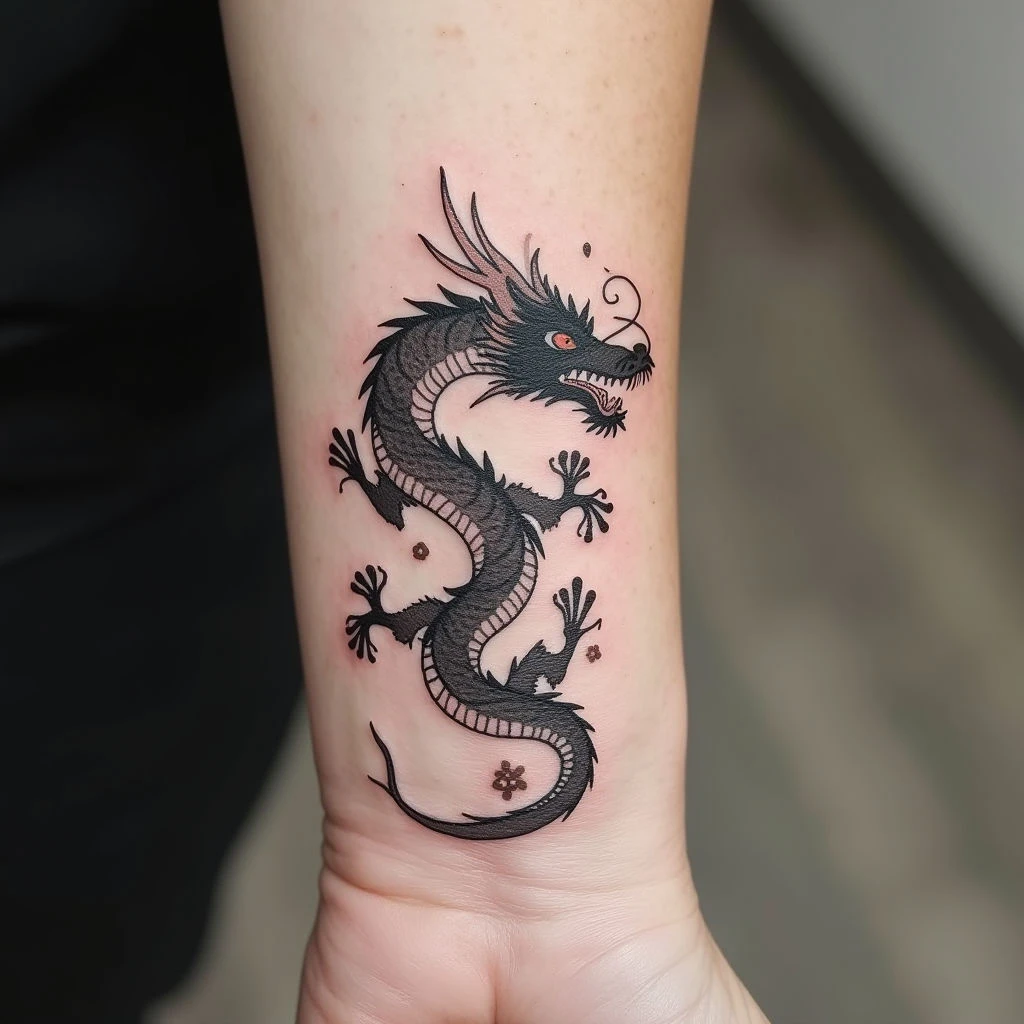 Delicate Dragon Whispers: Small Wrist Tattoo Ideas Inspired by Chinese Art