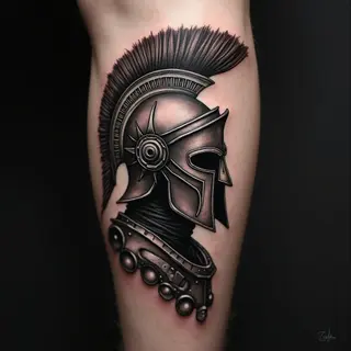 Spartan Warrior Leg Tattoo: A Testament to Strength and Resilience