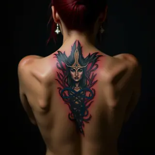 Surreal Collarbone Tattoos: XL Designs in Black, Red & Blue