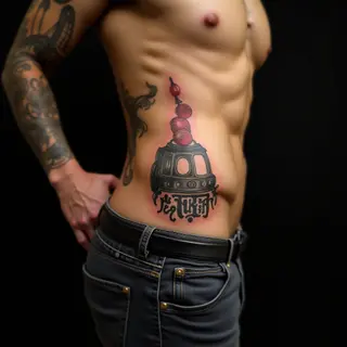 Surreal Name Neck Tattoos for Guys - Unique Hip Designs