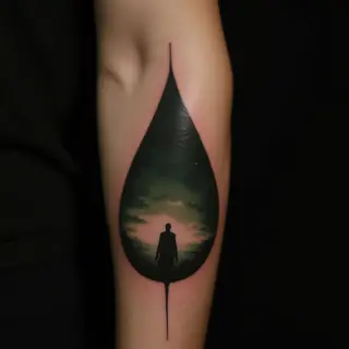 Surreal Teardrop Tattoo Meaning for Women on the Arm