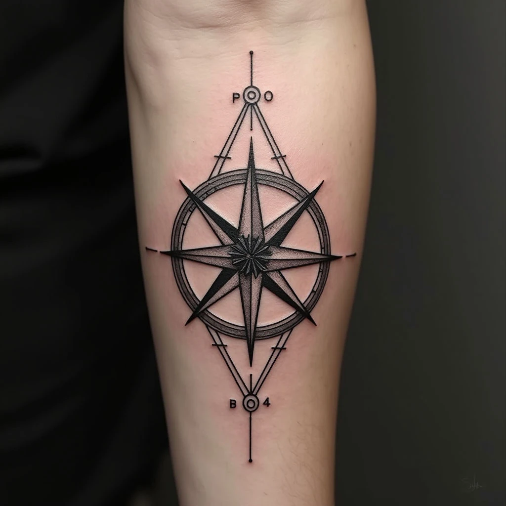 Geometric Compass Tattoo: A Journey in Ink