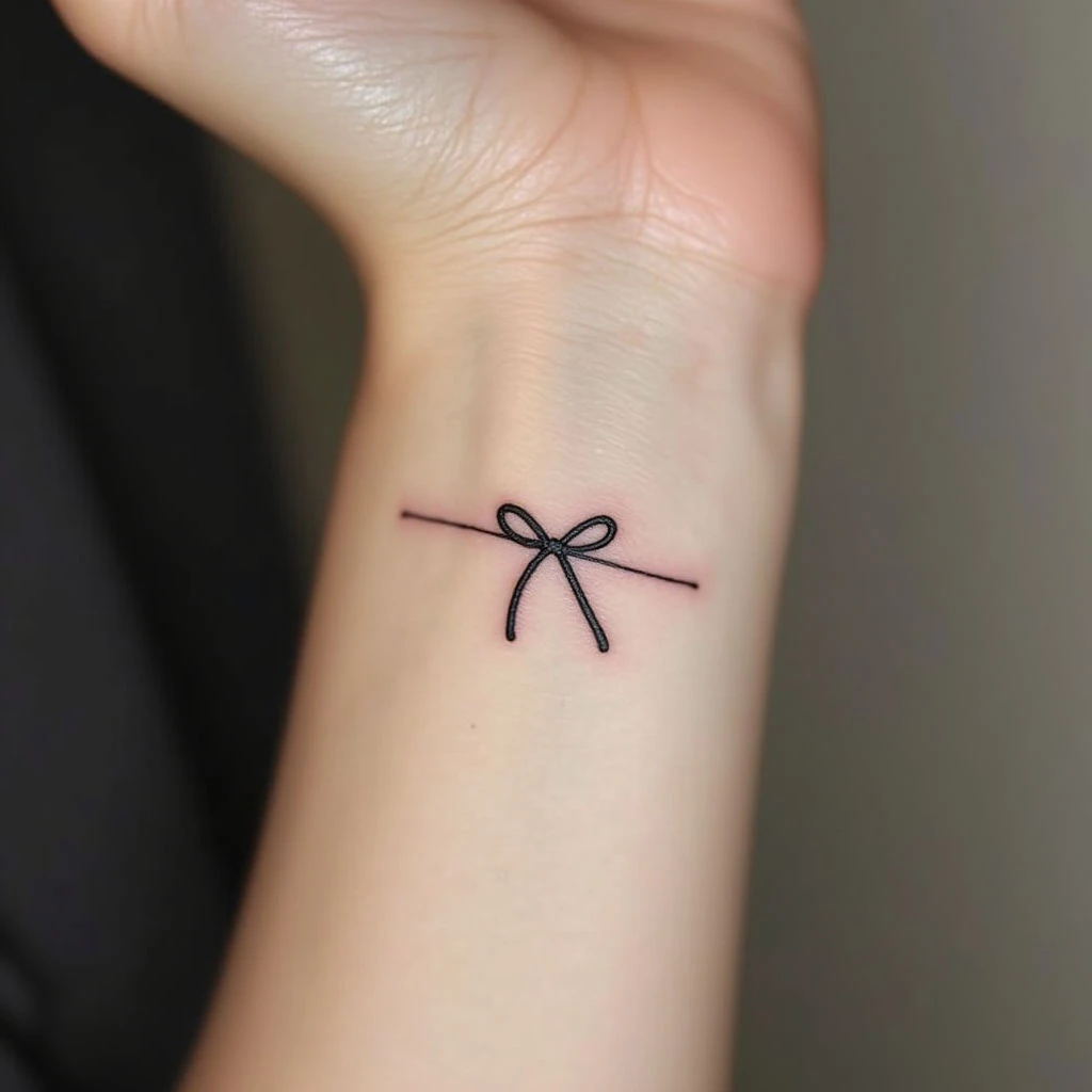 Delicate Bow Tattoo: A Minimalist Design