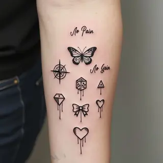 Delicate Linework Tattoos: Butterflies, Script & Symbols