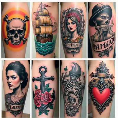 A Glimpse into Tattoo Traditions: A Collage of Styles