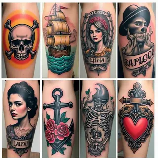 A Glimpse into Tattoo Traditions: A Collage of Styles