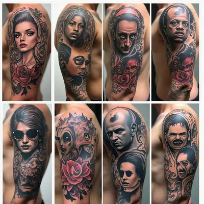 Diverse Tattoo Collage: A Showcase of Styles and Subjects