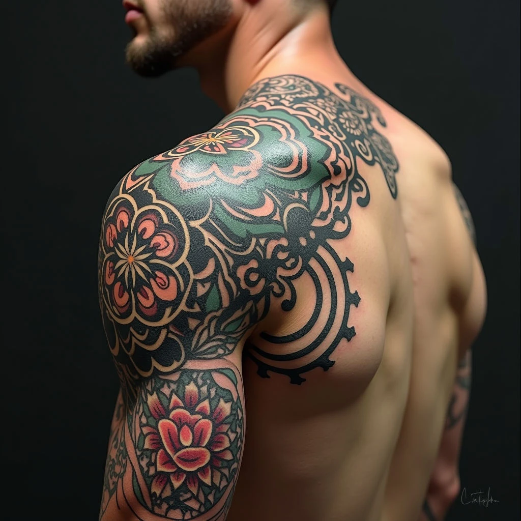 Shoulder Tattoo Cover Up Ideas for Men