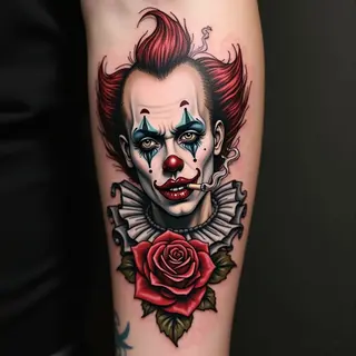 Melancholic Clown: An Ornamental Tattoo Design