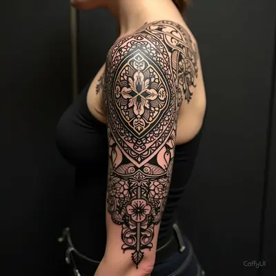 Arm & Shoulder Tattoo Designs for Men: Geometric & Islamic Inspiration