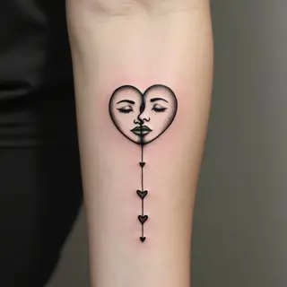 Elegant One-Line Face Tattoo Design