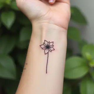 Delicate Floral Wrist Tattoo: A Study in Minimalism