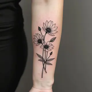 Delicate Floral Tattoo on Forearm