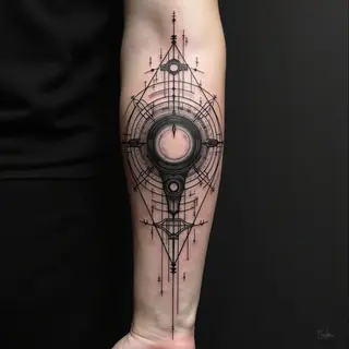 Cybernetic Geometry: A Forearm Tattoo Exploration